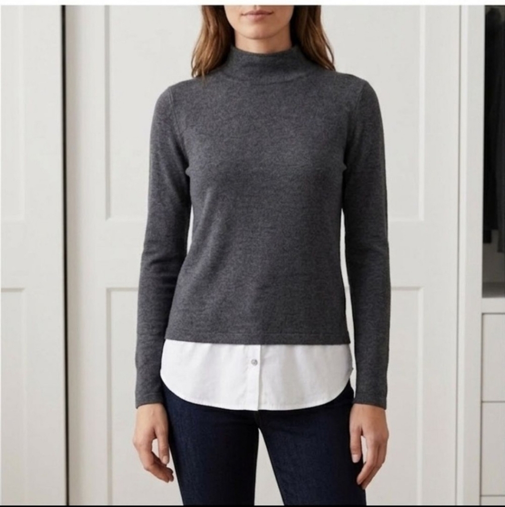 Coin 1804 Gray Turtleneck Sweater. Size L